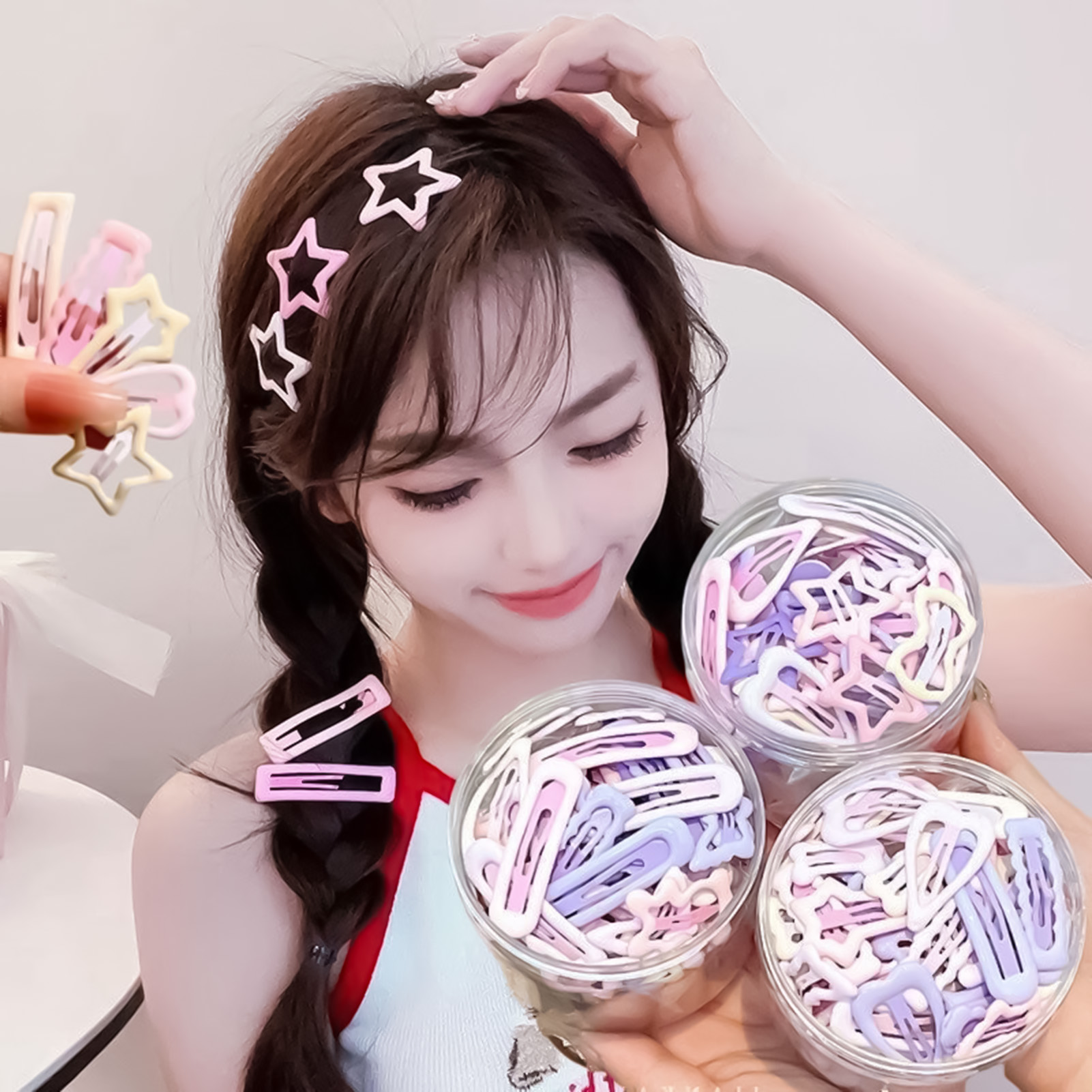 The Korean Lifestyle - 3PCS 스위트 스타일 헤드웨어 핀 일상