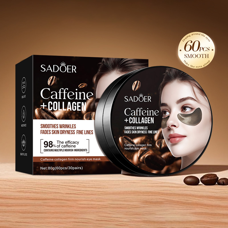 60pcs SADOER 카페인 크리스탈 콜라겐 아이 마 - Sheet Mask Collagen 리뷰 및 가격