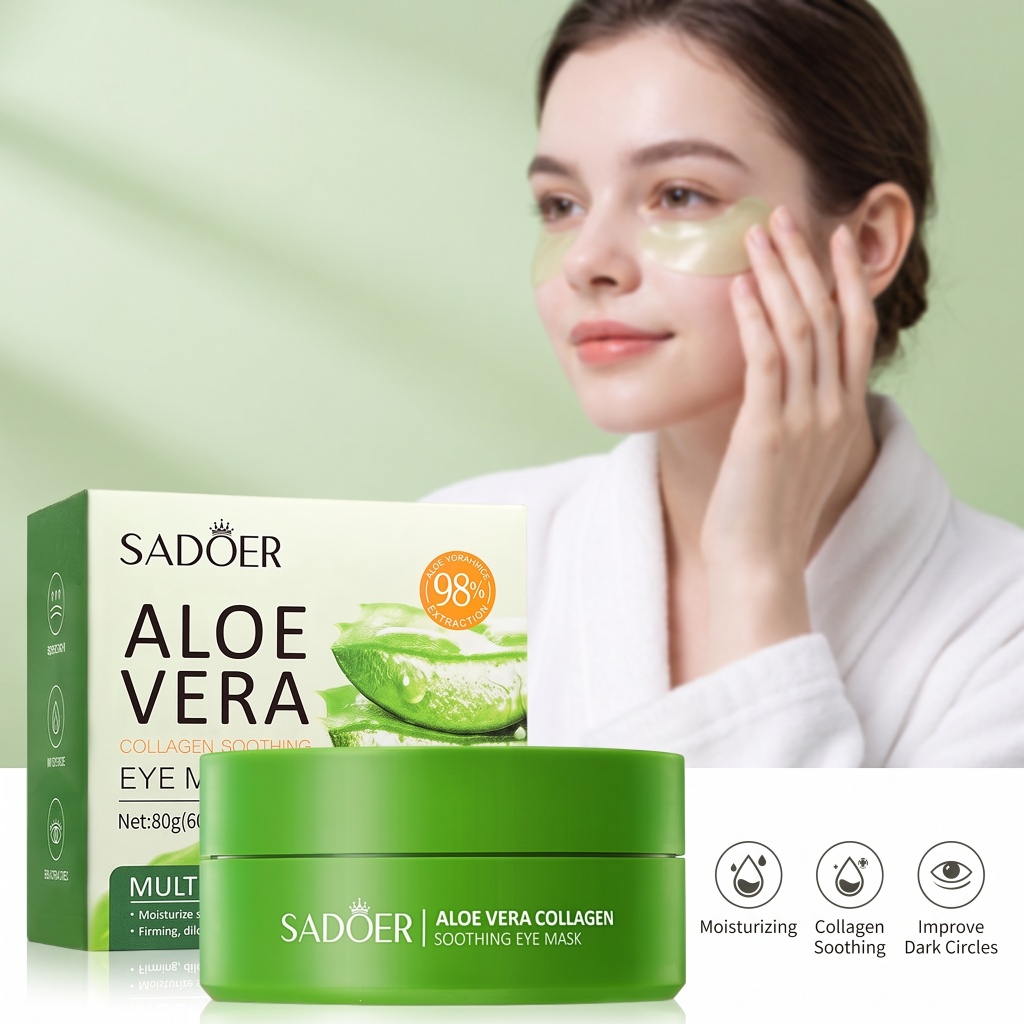60pcs 알로에 베라 콜라겐 아이 마스크 안티 다크  - Sheet Mask Collagen 리뷰 및 가격